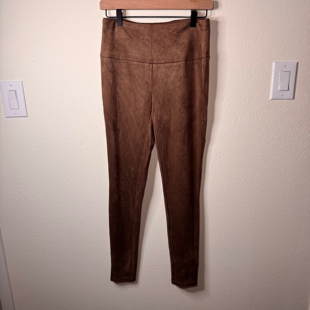 J. McLaughlin Faux Suede Leggings Women's SM Brown Classic Stretch